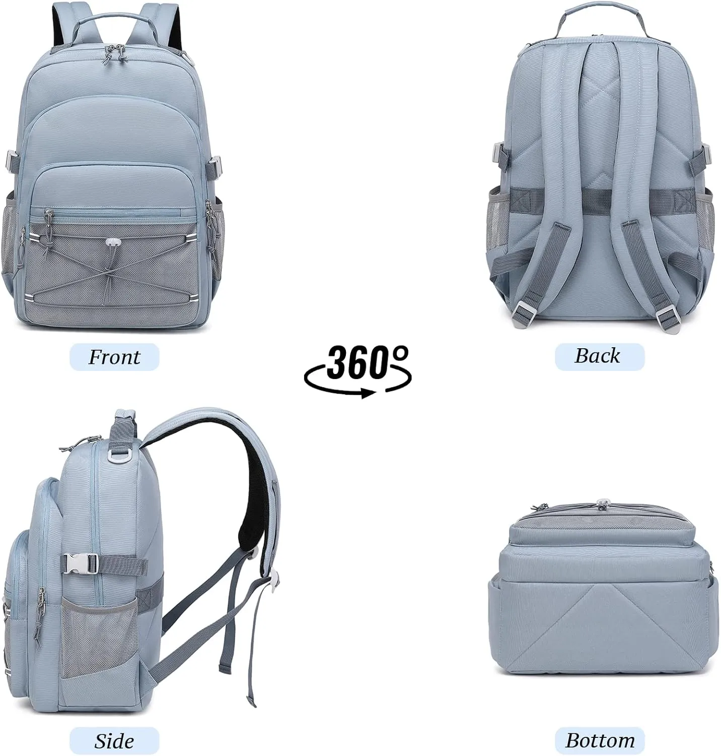 mygreen Backpacks for Kids Elementary School Bags Kindergarten Primary Book Bags for School Waterproof Durable Lightweight for Hiking Travel Grey Blue