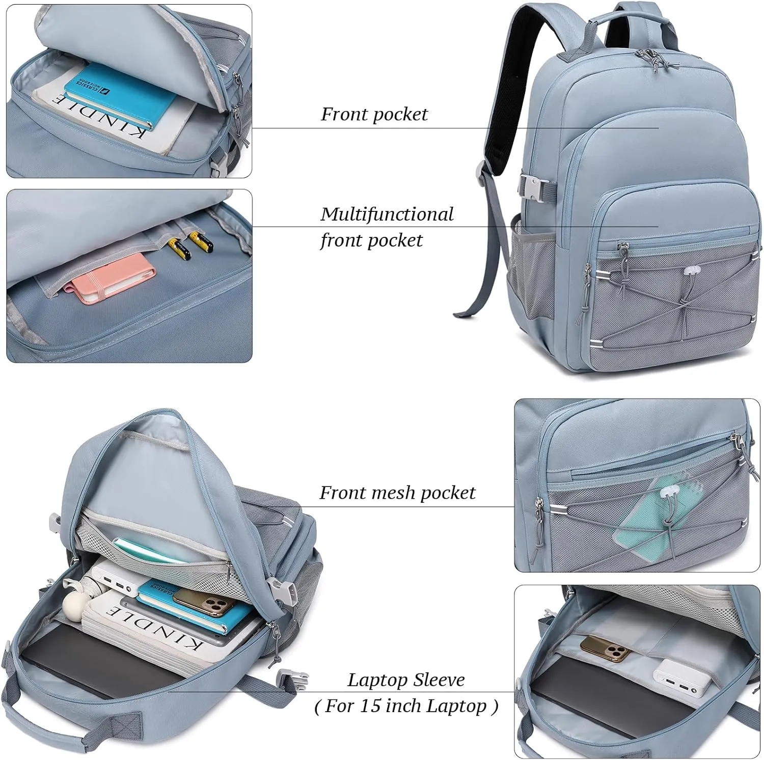mygreen Backpacks for Kids Elementary School Bags Kindergarten Primary Book Bags for School Waterproof Durable Lightweight for Hiking Travel Grey Blue