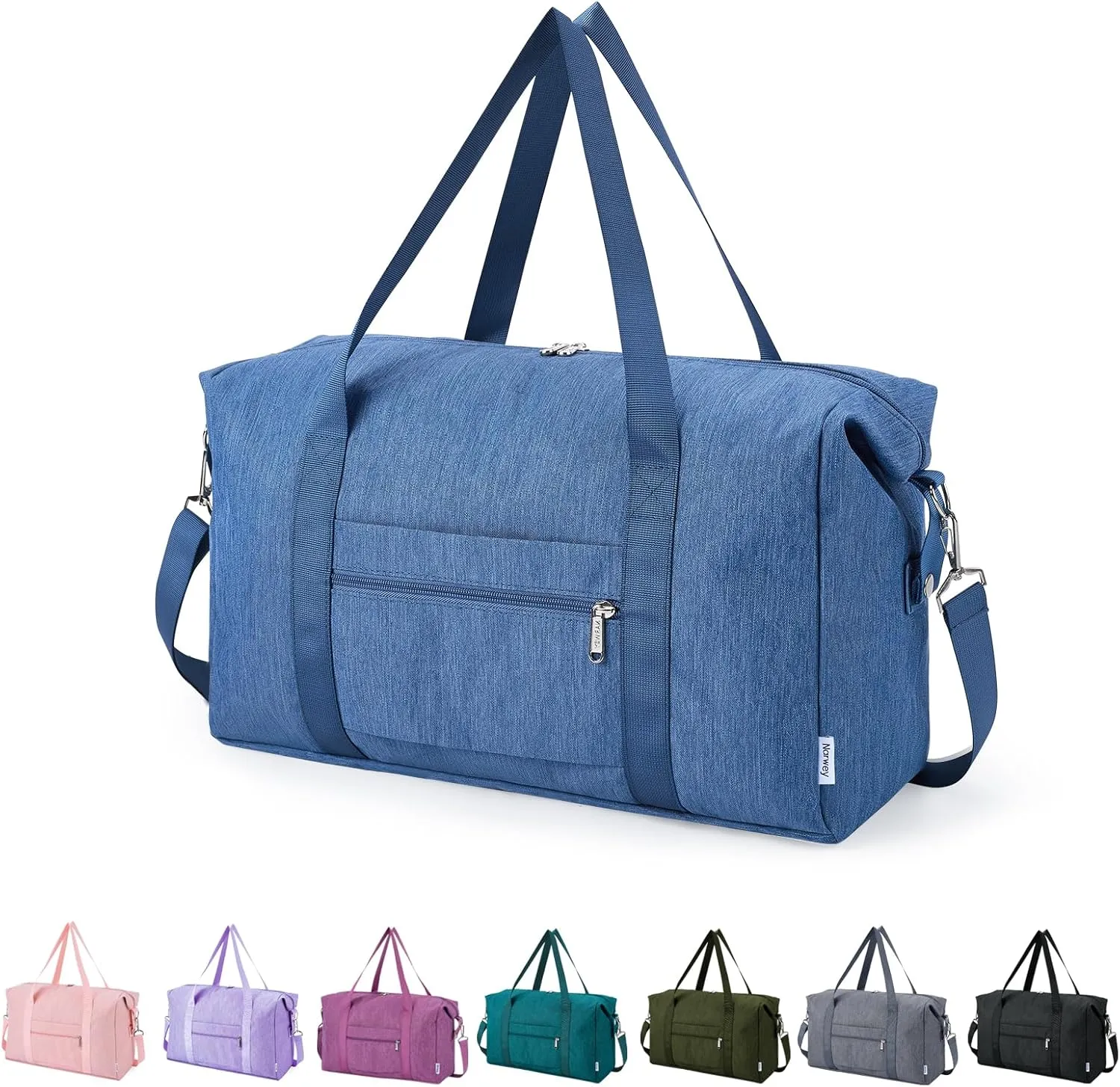 Narwey For Spirit Airlines Personal Item Bag 18x14x8 Foldable Duffle Bag for Travel Packable Duffel Bag for Traveling Carry on Bag for Airplanes Underseat Overnight for Women and Men (Navy Blue)