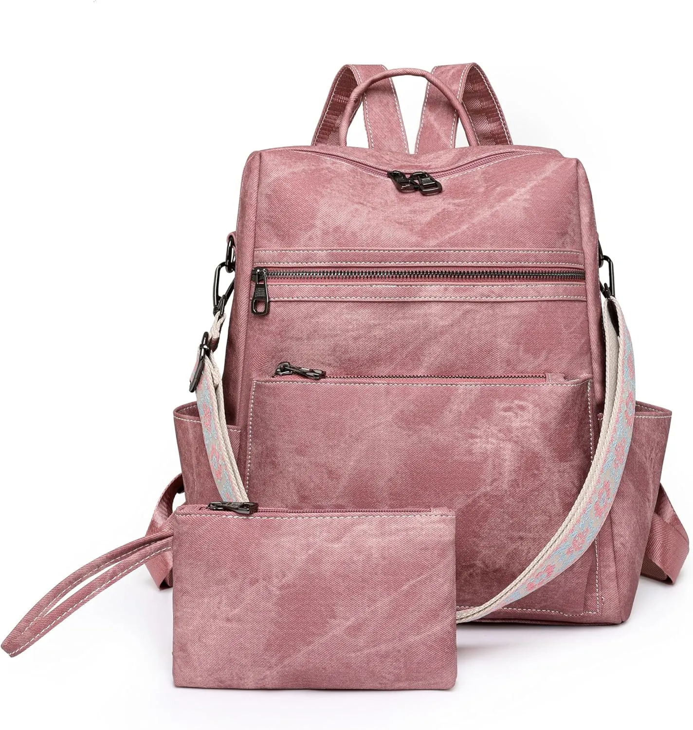 Nefelibata Women's Fashion Backpack Purse Day Packs Satchel Handbags leather tote bag Anti-theft Large Fashion Designer Travel Handbags Shoulder Bags With Purse Strap（Burgundy Red）