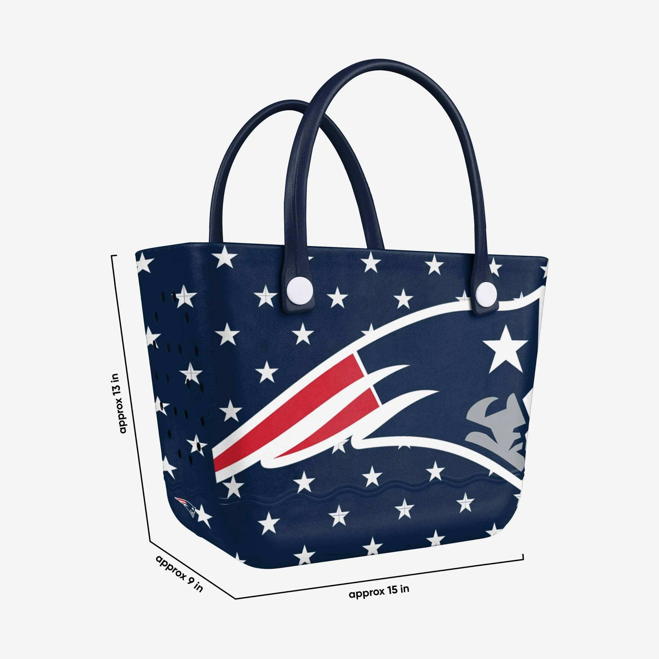 New England Patriots Big Logo Mini Print Tailgate Tote Bag