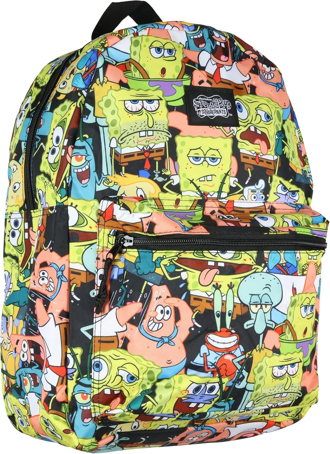 Nickelodeon SpongeBob SquarePants Expressions AOP 16" Backpack Laptop School Travel Book Bag Adjustable Straps