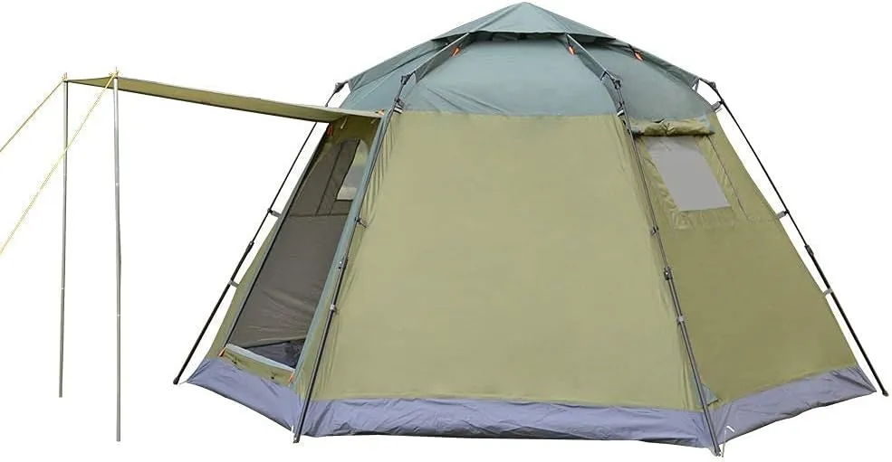 NIEH 5-8 Person Fully Automatic Hexagon Camping Tent Instant Tents Sun Shelter Waterproof for Outdoor Sports Hiking Travel Rainfly