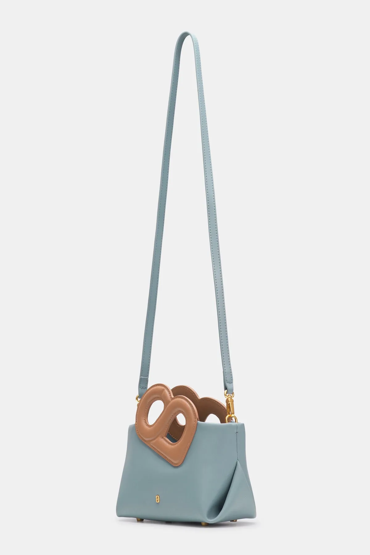 Nina Two-Tone Bag Small - Blue/Brown