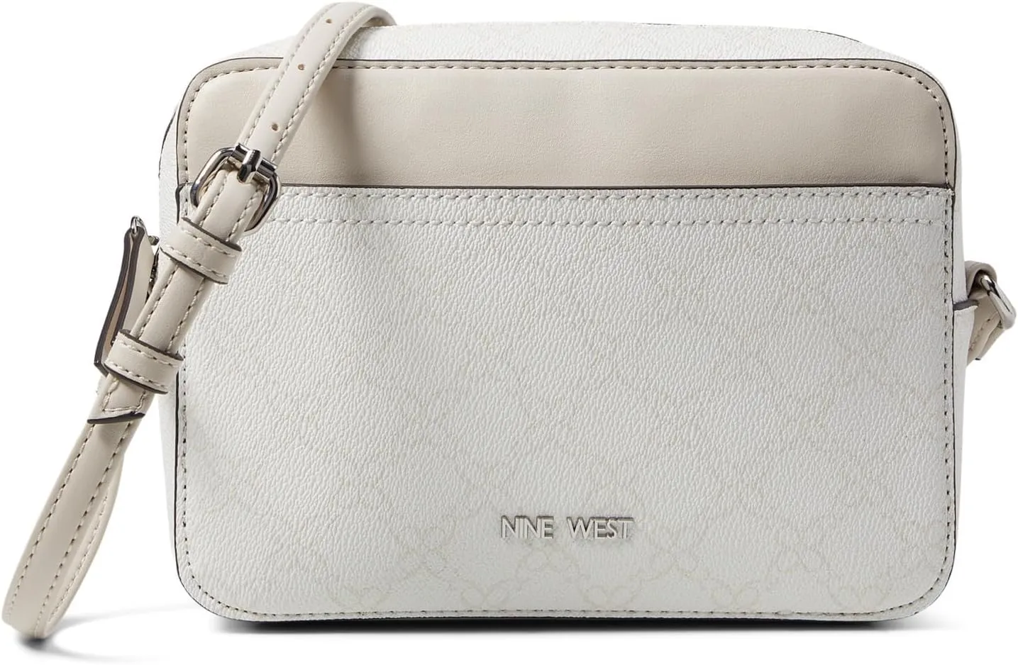 Nine West Bowie Mini Camera Crossbody, White Logo