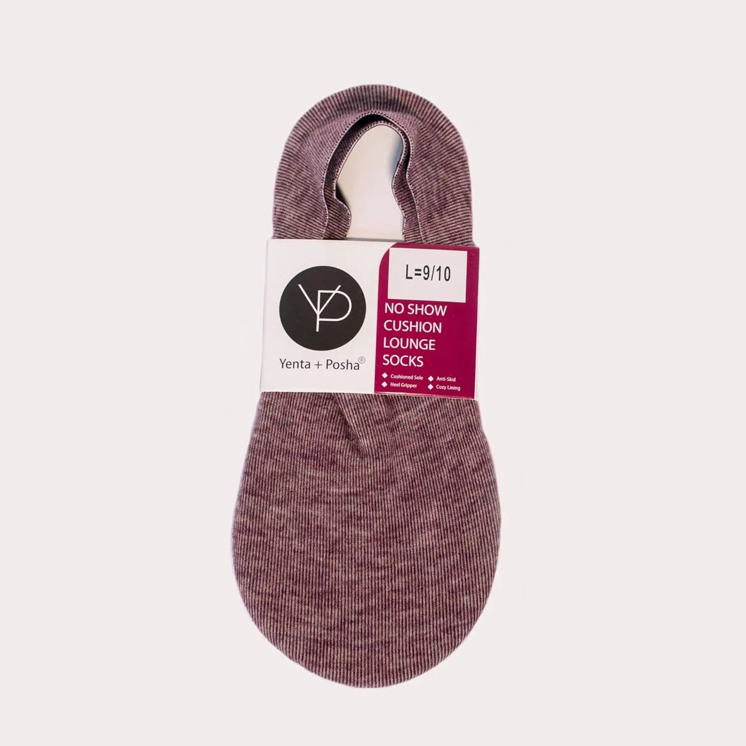 No Show Cushion Lounge Slipper Sock for Women with Anti-Skid Bottom and Heel Grippers