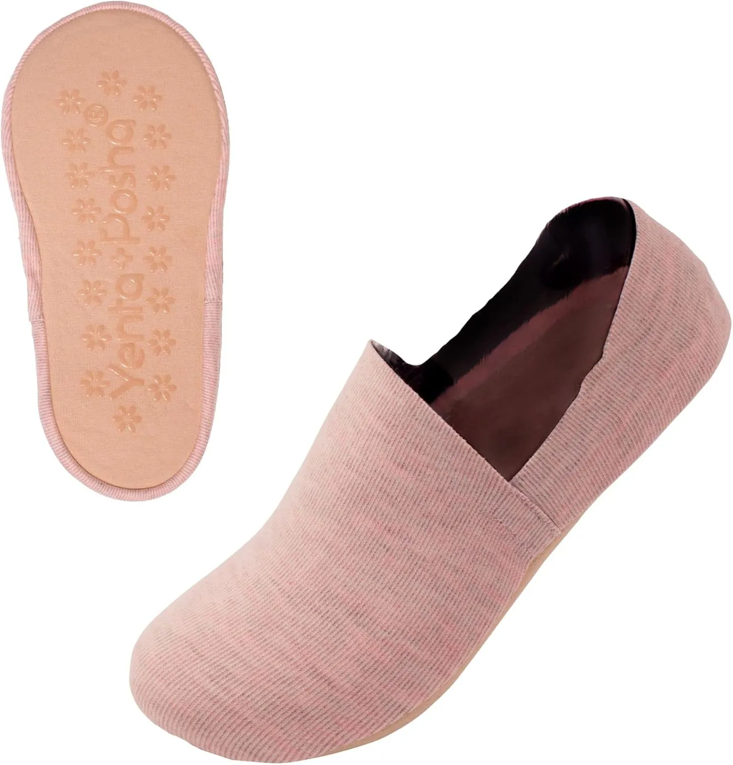 No Show Cushion Lounge Slipper Sock for Women with Anti-Skid Bottom and Heel Grippers