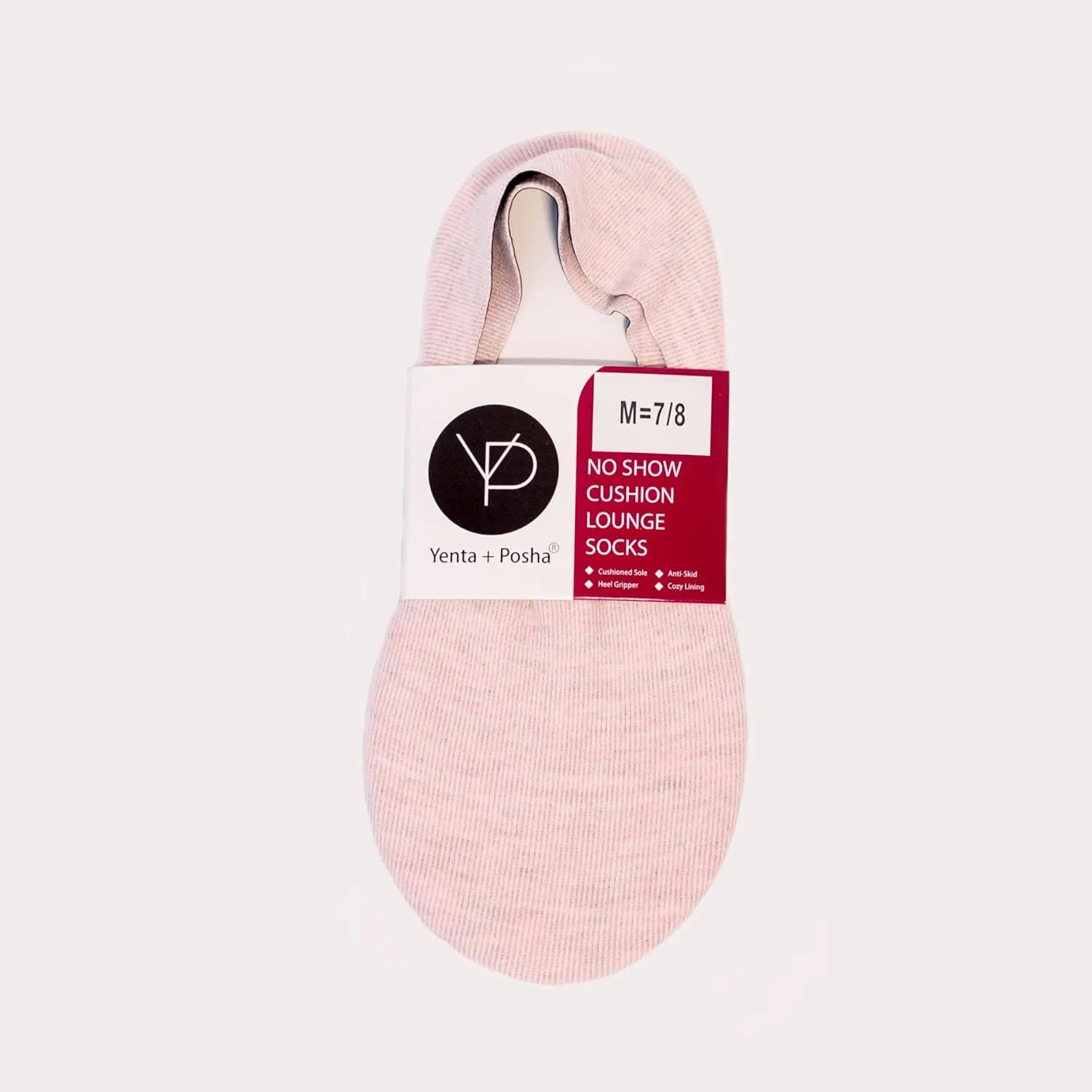 No Show Cushion Lounge Slipper Sock for Women with Anti-Skid Bottom and Heel Grippers