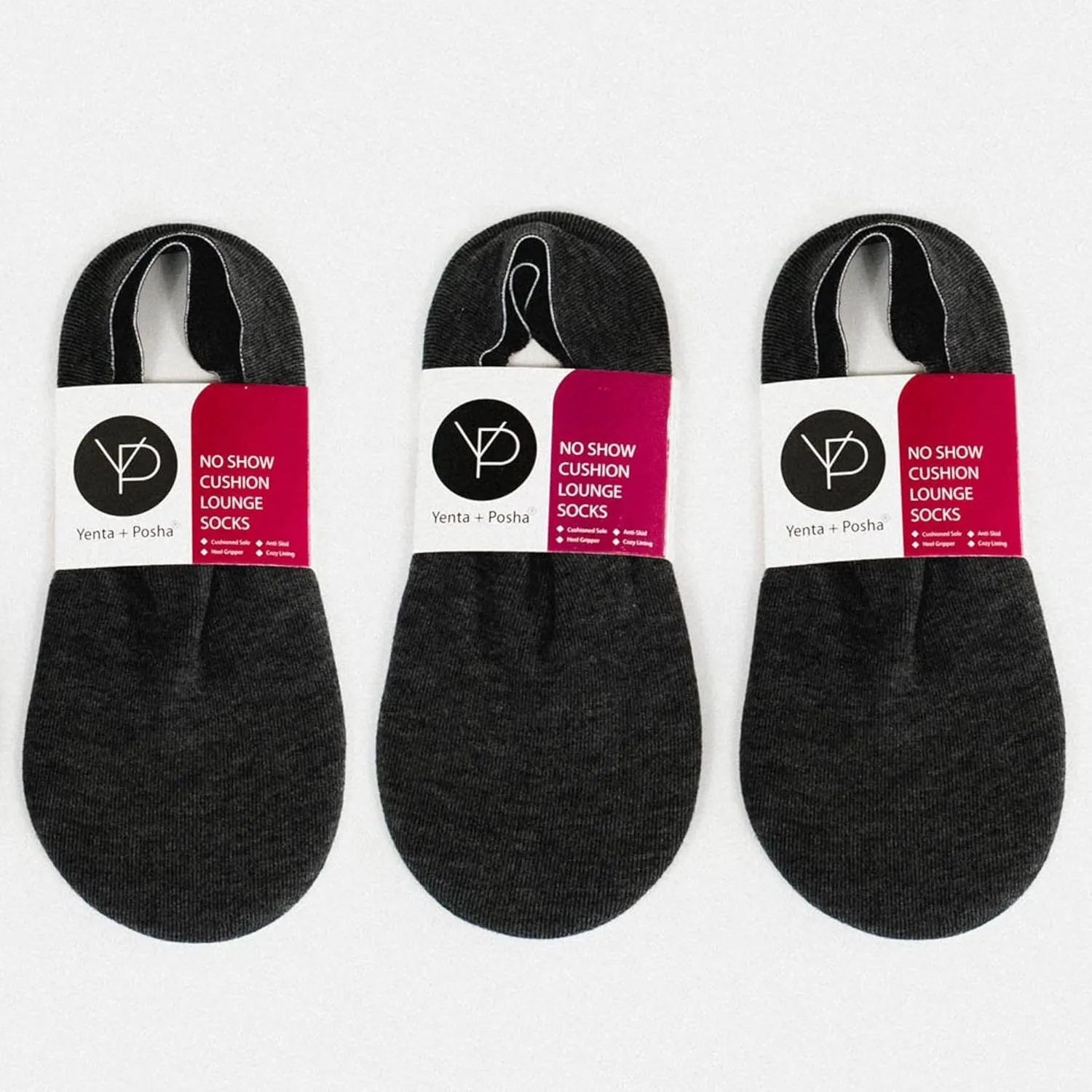 No Show Cushion Lounge Slipper Sock for Women with Anti-Skid Bottom and Heel Grippers