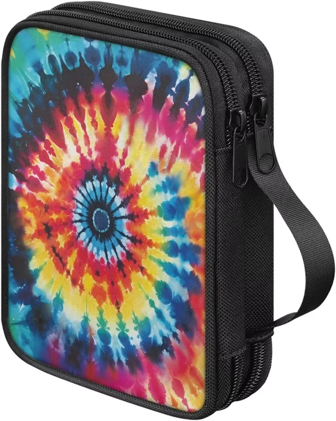 Noprintge Rainbow Tie Dye Crochet Hook Case Knitting Needle Storage Bag, Travel Organizer Bag for Crochet Hook and Knitting Accessories, Easy to Carry (Case Only)
