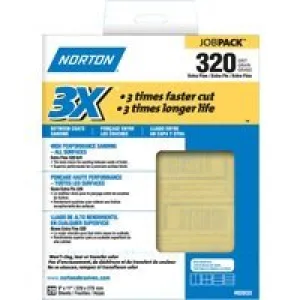 Norton Sandpaper, ProSand Premium 320 Grit Sandpaper, Fine Sandpaper for Metal and Wood, Finishing Sand Paper, pack of 20 sanding sheets