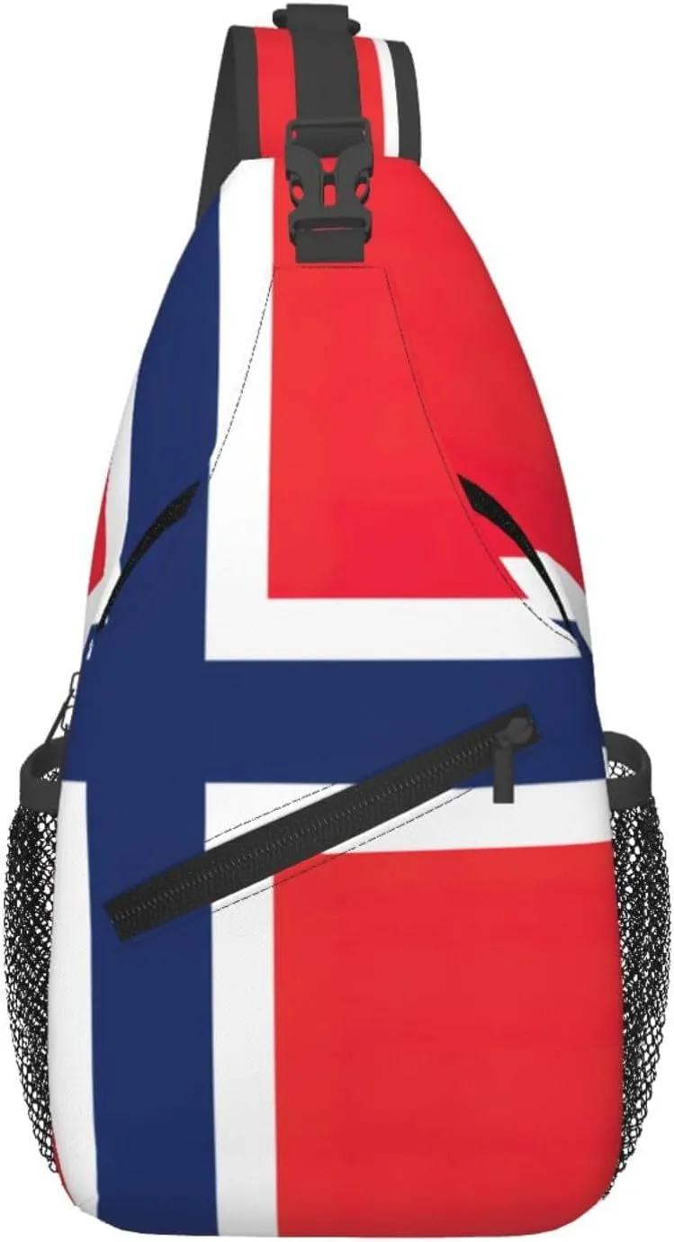 Norwegian flag Foldie Crossbody Bag - Anti Theft Crossbody Bags and Small Sling Bags for Men and Women
