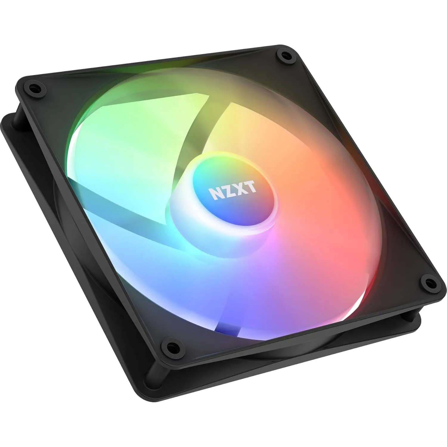 NZXT F140 RGB Core Twin Pack - 2 x 140mm Hub-Mounted RGB Fans with RGB Controller - 8 Individually-Addressable LEDs - Semi-Translucent Blades - High Static Pressure & Airflow - CAM Software - Black