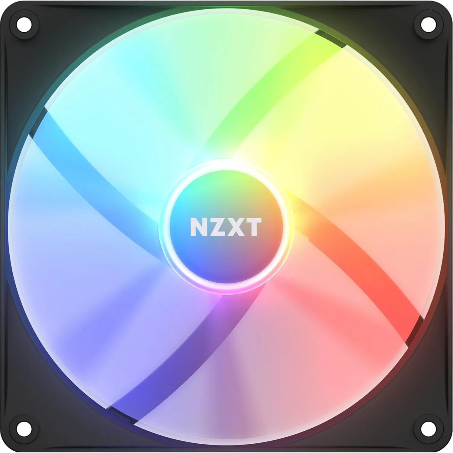 NZXT F140 RGB Core Twin Pack - 2 x 140mm Hub-Mounted RGB Fans with RGB Controller - 8 Individually-Addressable LEDs - Semi-Translucent Blades - High Static Pressure & Airflow - CAM Software - Black
