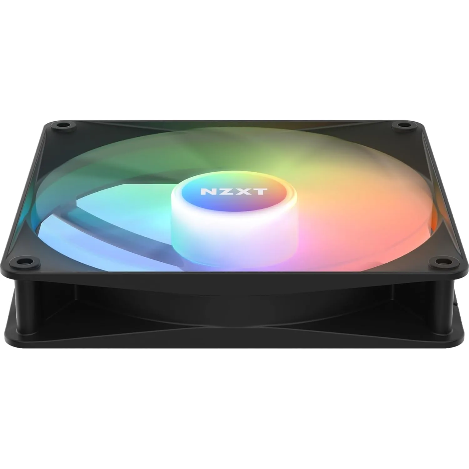 NZXT F140 RGB Core Twin Pack - 2 x 140mm Hub-Mounted RGB Fans with RGB Controller - 8 Individually-Addressable LEDs - Semi-Translucent Blades - High Static Pressure & Airflow - CAM Software - Black
