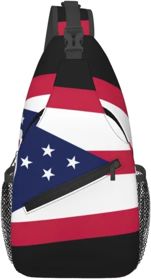 Ohio State Flag Small Sling Bag - Foldie Crossbody Bag for Men and Women - Ideal Anti Theft Crossbody Bags