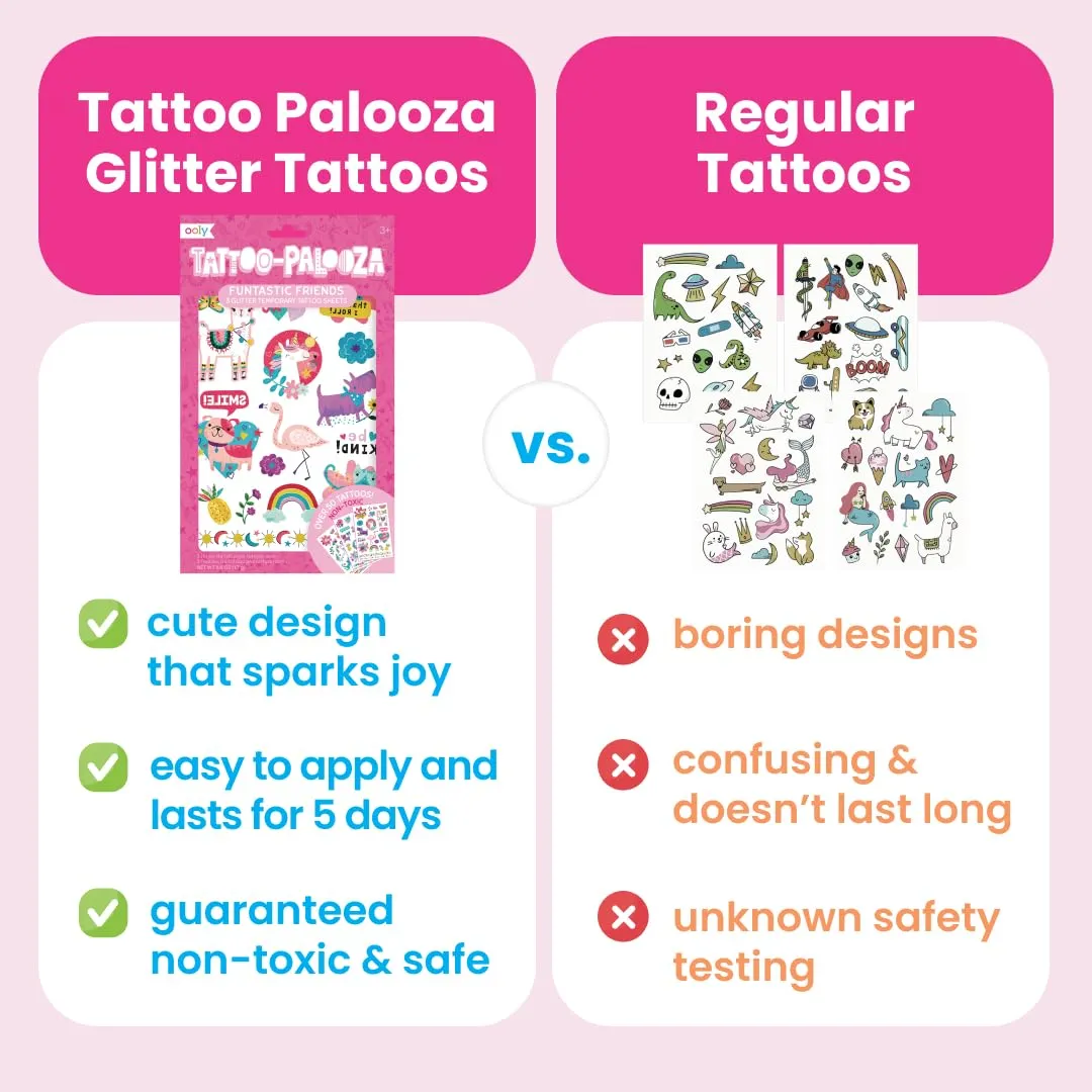 Ooly 200 Temporary Tattoos For Kids, Safe & Non-Toxic Temporary Tattoo, Party Favors for Kids 4-8, Great Goodie Bag Stuffers & Fun Birthday Decorations - Mini Variety Pack