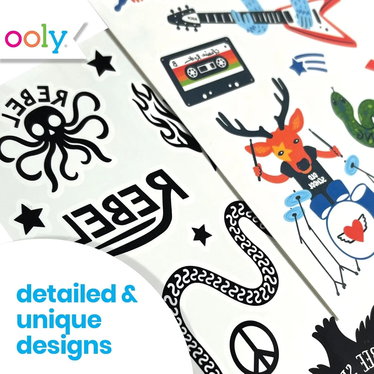 Ooly 200 Temporary Tattoos For Kids, Safe & Non-Toxic Temporary Tattoo, Party Favors for Kids 4-8, Great Goodie Bag Stuffers & Fun Birthday Decorations - Mini Variety Pack