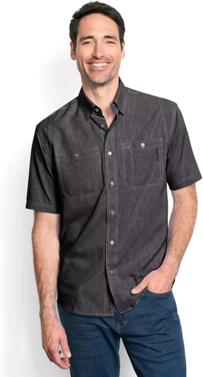 Orvis Men's Tech Chambray Short-Sleeve Work Shirts Tall