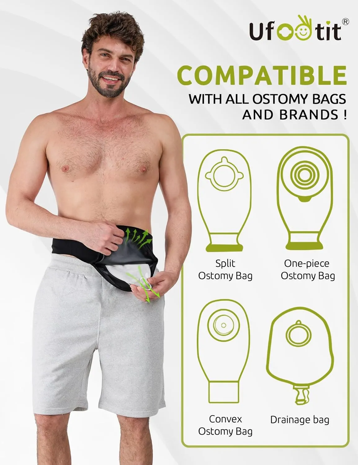 Ostomy Belt with an Elastic Waistband | Ostomy Bag Covers for Men and Women | Colostomy Bag Covers for Daily Life and Sporting, Black(Medium)
