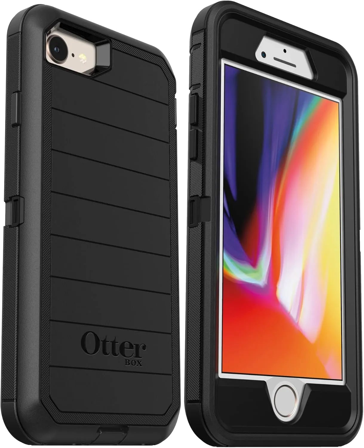 OtterBox Defender Series Rugged Case for iPhone SE (2020), iPhone 8, iPhone 7 (NOT Plus) Case Only - Non-Retail Packaging - (with Microbial Defense) (Black)