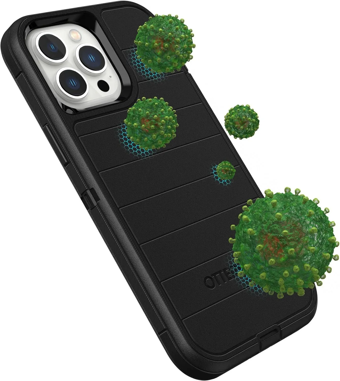 OtterBox Defender Series Screenless Edition Case for iPhone 13 Pro Max & iPhone 12 Pro Max (Only) - Case Only - Microbial Defense Protection - Non-Retail Packaging - Black