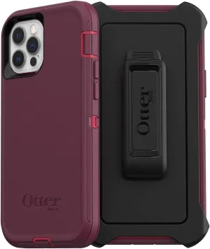 OtterBox iPhone 12 & iPhone 12 Pro Defender Series Series Case - Berry Potion (Raspberry Wine/Boysenberry), Rugged & Durable, with Port Protection, Includes Holster Clip Kickstand