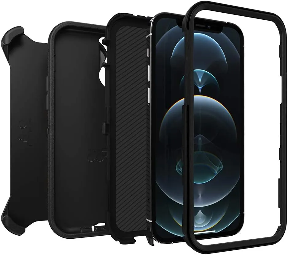 OtterBox iPhone 12 & iPhone 12 Pro Defender Series Series Case - Realtree Edge (Black/Realtree Edge Graphic), Rugged & Durable, with Port Protection, Includes Holster Clip Kickstand
