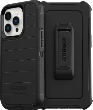 OtterBox iPhone 13 Pro (ONLY) Defender Series Case - Black, Rugged & Durable, with Port Protection, Includes Holster Clip Kickstand