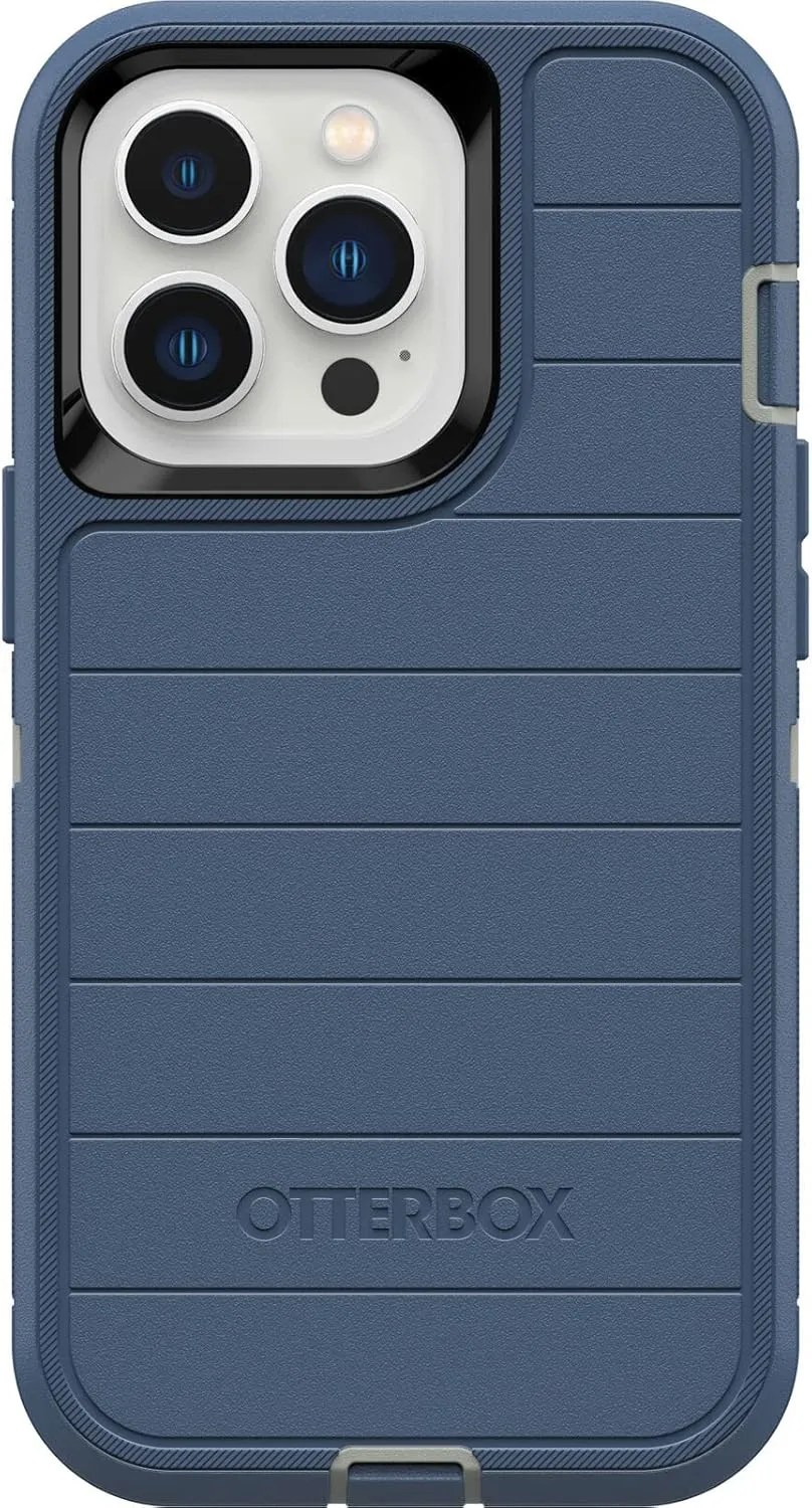 OtterBox iPhone 13 Pro (ONLY) Defender Series Case - Fort Blue, Rugged & Durable, with Port Protection, Includes Holster Clip Kickstand