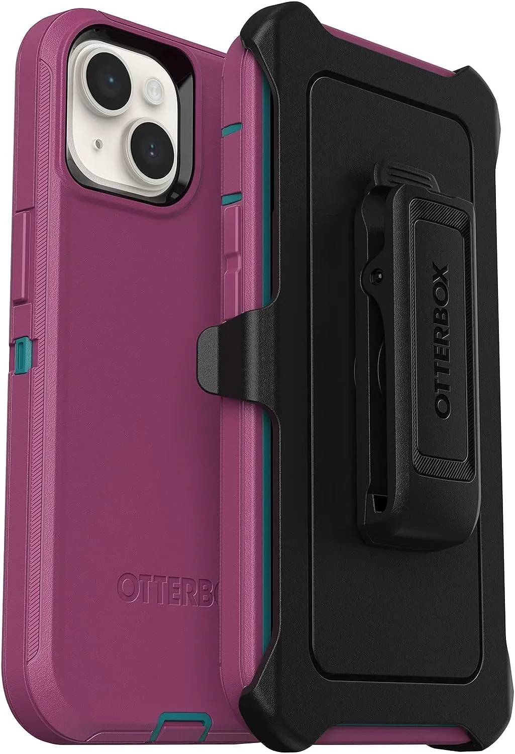 OtterBox iPhone 14 & iPhone 13 (Only) - Defender Series Case - Canyon Sun (Pink) - Rugged & Durable - with Port Protection - Includes Holster Clip Kickstand - Non-Retail Packaging