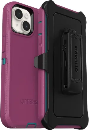 OtterBox iPhone 14 & iPhone 13 (Only) - Defender Series Case - Canyon Sun (Pink) - Rugged & Durable - with Port Protection - Includes Holster Clip Kickstand - Non-Retail Packaging