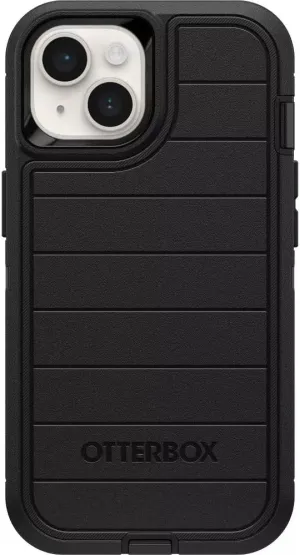 OtterBox iPhone 14, & iPhone 13 (Only) - Defender Series Case - Case Only - Screenless - Rugged & Durable - with Port Protection - Microbial Defense Protection (Black)