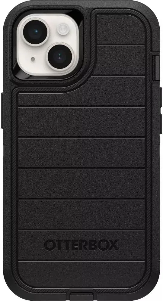 OtterBox iPhone 14, & iPhone 13 (Only) - Defender Series Case - Case Only - Screenless - Rugged & Durable - with Port Protection - Microbial Defense Protection (Black)
