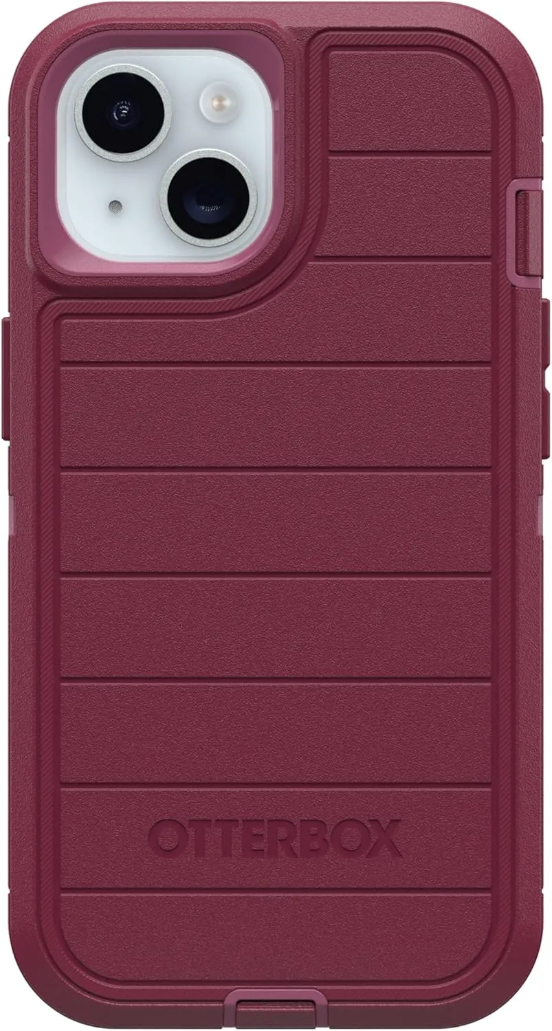 OtterBox iPhone 14, & iPhone 13 (Only) - Defender Series Case - Foxberry (Pink) - Case Only - Screenless - Rugged & Durable - with Port Protection - Microbial Defense Protection
