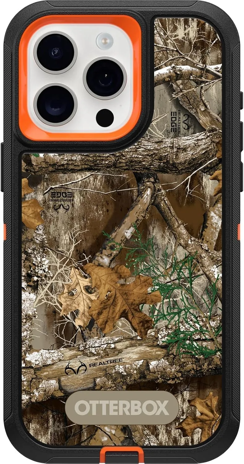OtterBox iPhone 15 Pro Max (Only) - Defender Series Case - Realtree Blaze Edge (Camo) - Case Only - Screenless - Rugged & Durable - with Port Protection - Non-Retail Packaging