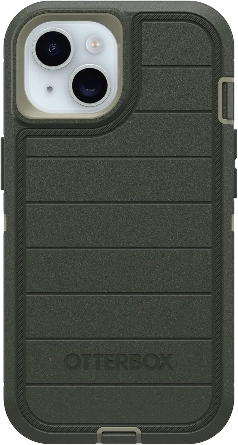 OtterBox iPhone 16e (Only) - Defender Series Case - Lichen The Trek (Green) - Case Only - Rugged & Durable - with Port Protection - Microbial Defense Protection