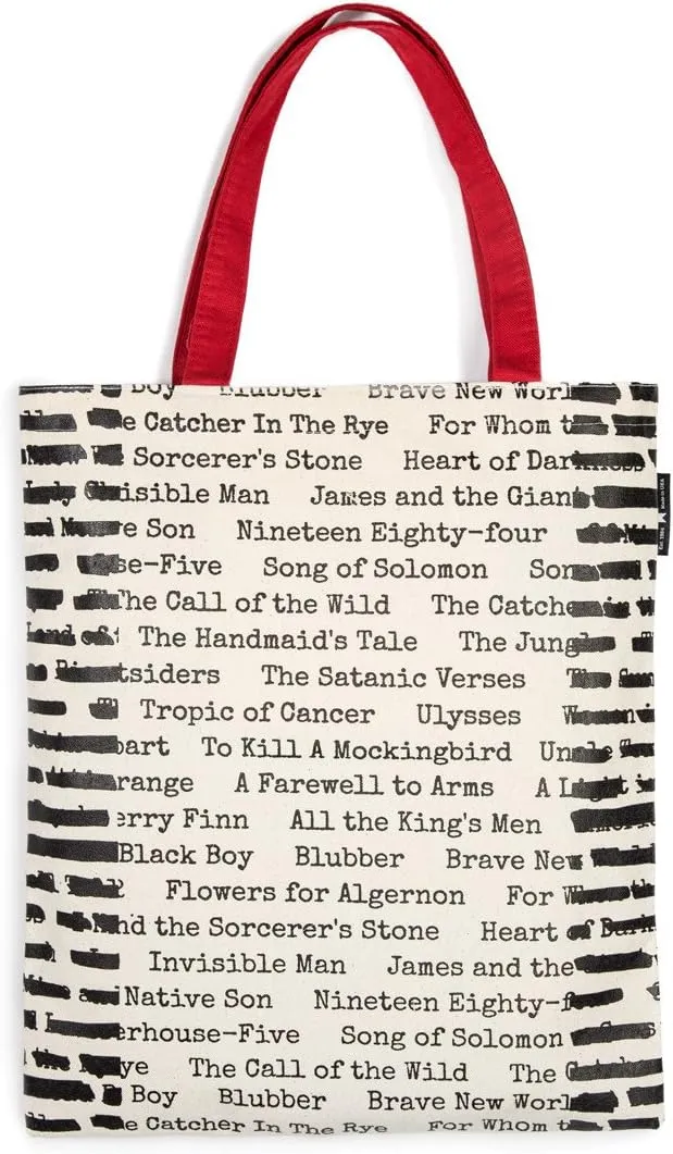 Out of Print Literary and Book-Themed Canvas Tote Carrying Bag for Book Lovers, Readers, and Bibliophiles
