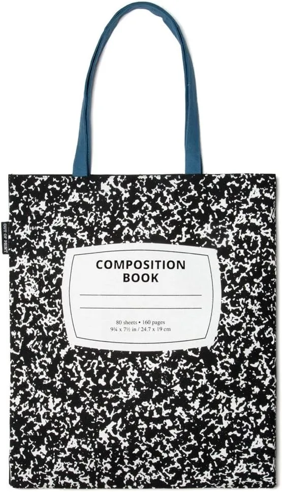 Out of Print Literary and Book-Themed Canvas Tote Carrying Bag for Book Lovers, Readers, and Bibliophiles
