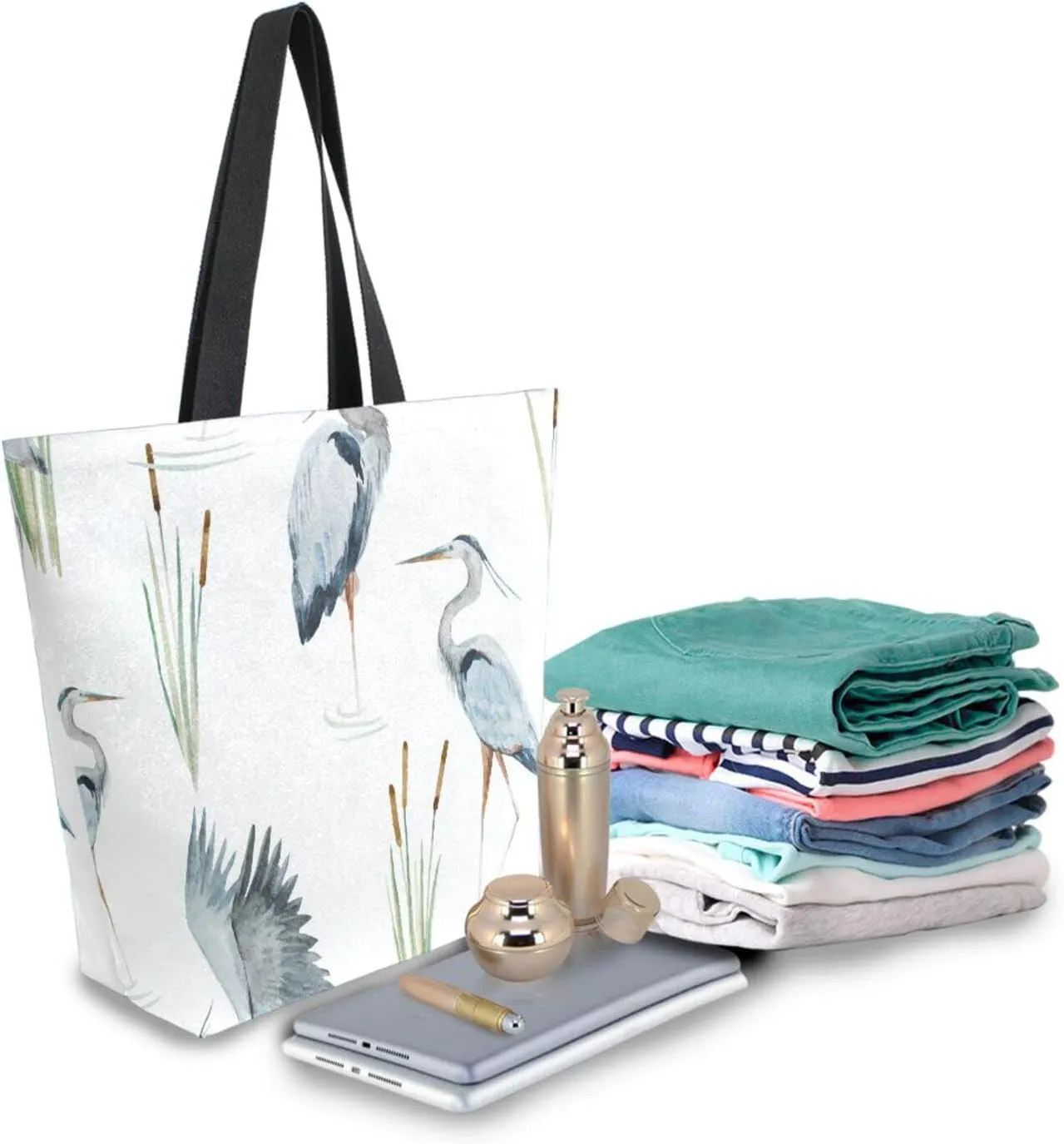 Oyihfvs Canvas Tote Grocery Bag, Women Large Shoulder Bag, Reusable Grocery Handbag