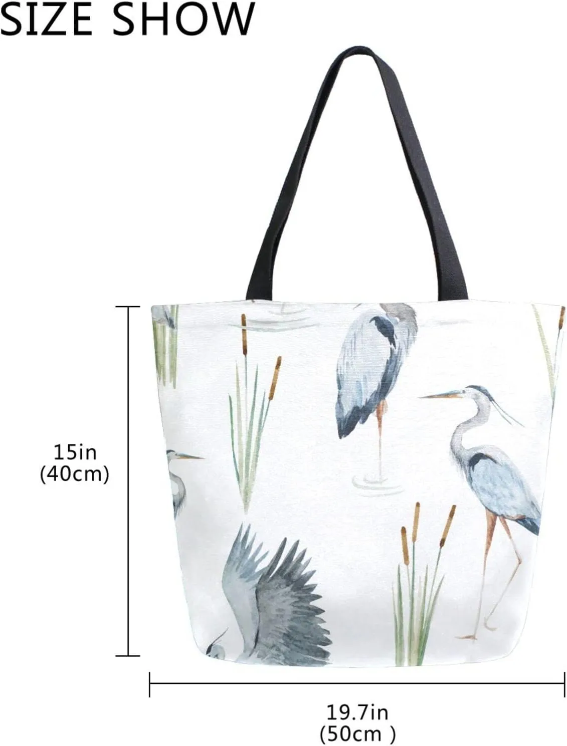 Oyihfvs Canvas Tote Grocery Bag, Women Large Shoulder Bag, Reusable Grocery Handbag