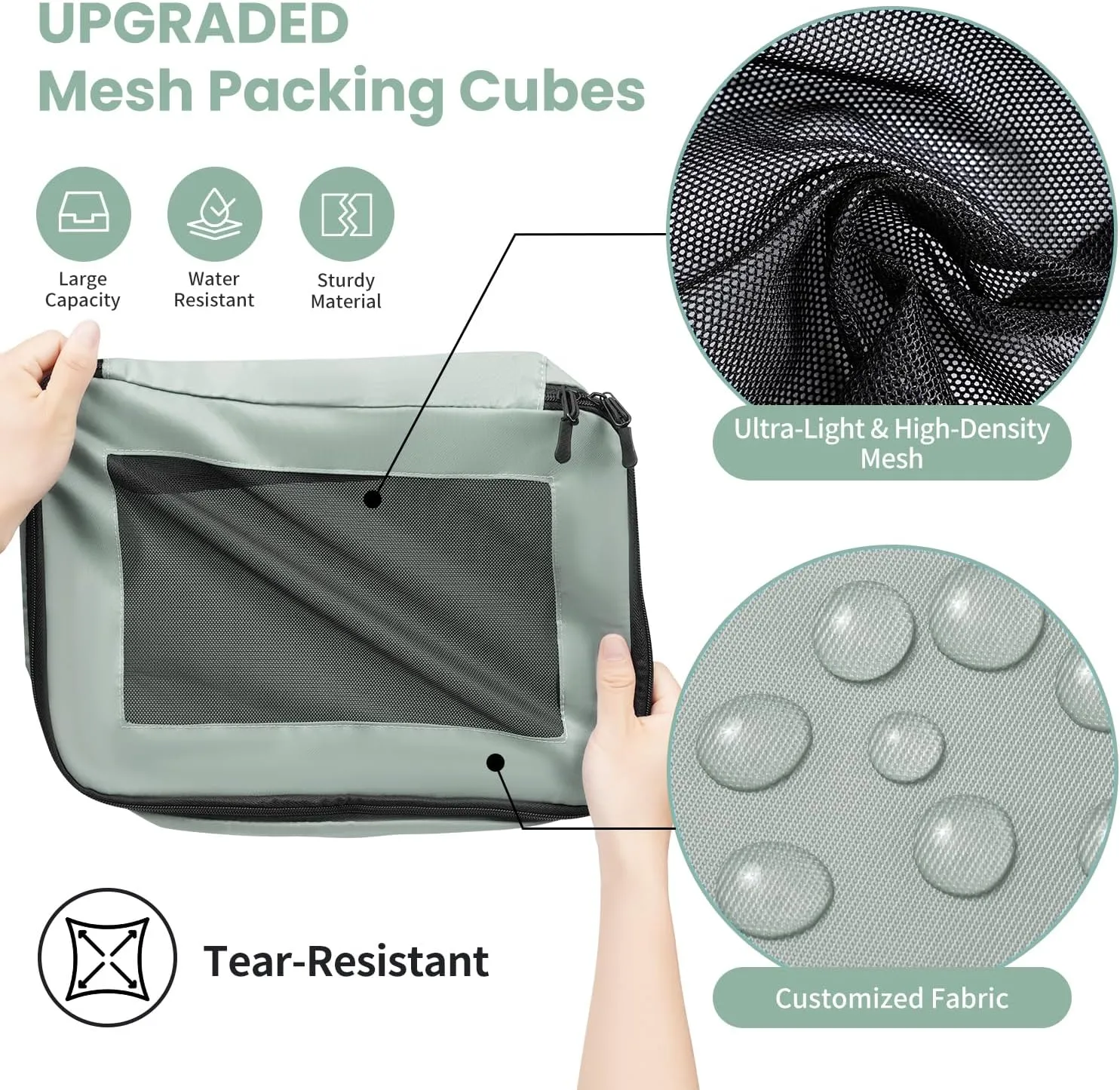 Packing Cubes for Travel | 8 Set Matcha |Durable Luggage Organizer 4 Size(Extra Large, Large, Medium, Small),Comprehensive Cubes for Toiletry,Underwear, Shoe,Travel Essentials,Efficient Women Gifts