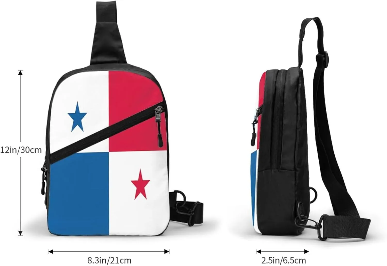 Panama Flag Portable Crossbody Bag Foldable Sling Bags Sports Gym Chest Daypack Reusable Shoulder Backpack Casual Diagonally Rucksack Fanny Packs