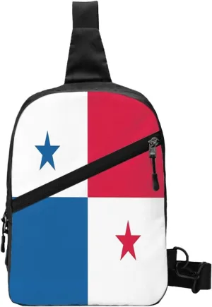 Panama Flag Portable Crossbody Bag Foldable Sling Bags Sports Gym Chest Daypack Reusable Shoulder Backpack Casual Diagonally Rucksack Fanny Packs