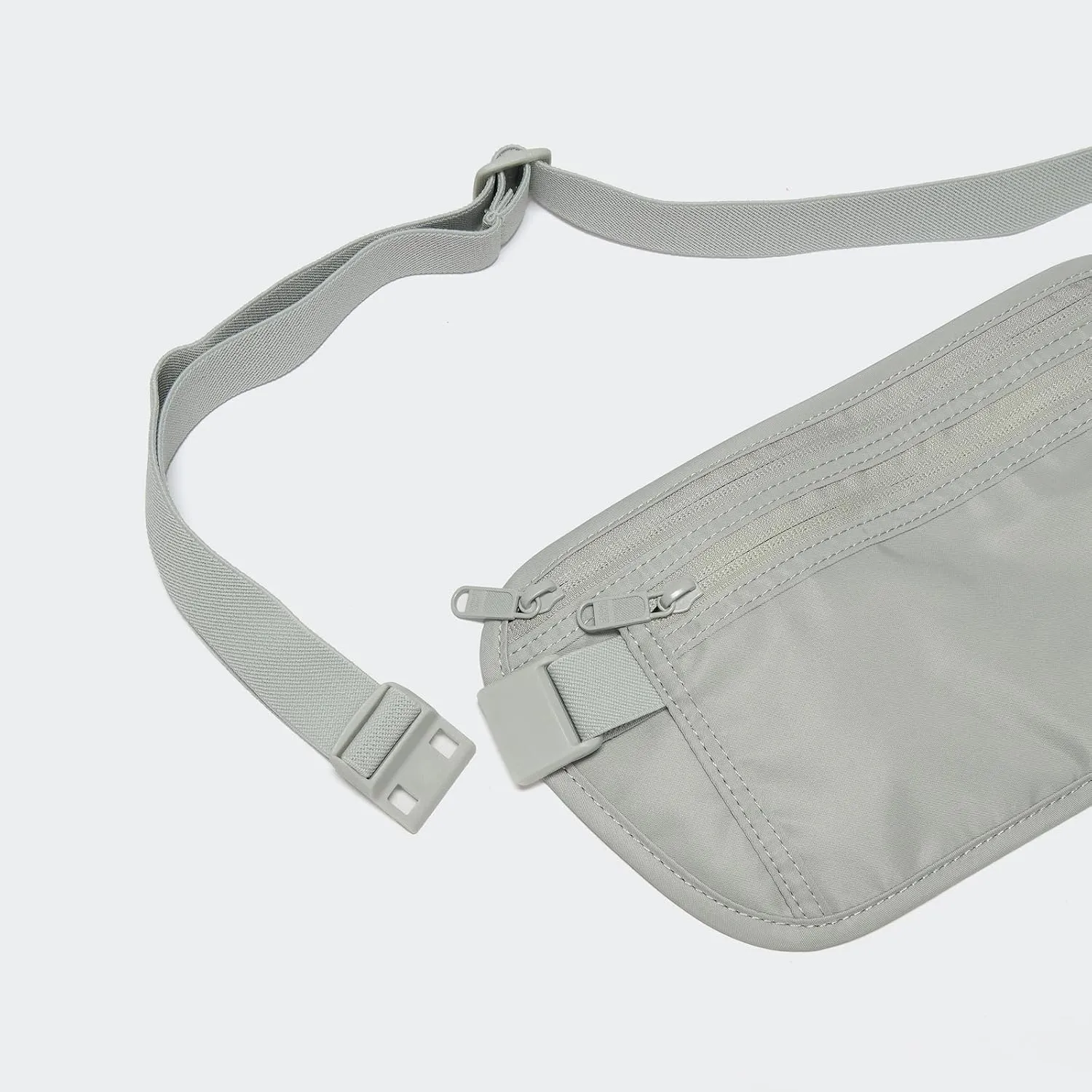 Pander Unisex RFID Anti Theft Waist Pouch Money Belt for Travel, Blocking Hidden Wallet Belt Bag for Women, Protects Your Valuables and Data.(Light Grey)