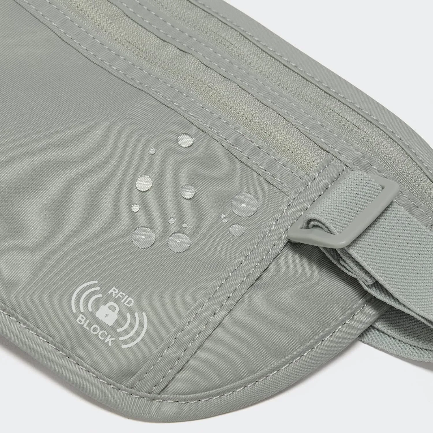 Pander Unisex RFID Anti Theft Waist Pouch Money Belt for Travel, Blocking Hidden Wallet Belt Bag for Women, Protects Your Valuables and Data.(Light Grey)