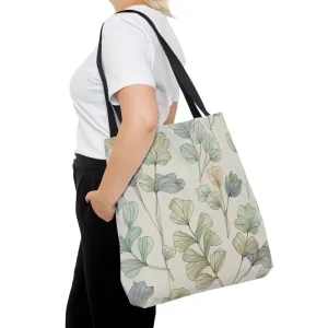 Pastel Botanical Tote Bag with Black Cotton Handles