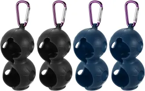 PATIKIL Golf Ball Holder, Silicone 2 Balls Carrier Protective Portable Sleeve with Buckle for Sport Golf Bag Belt