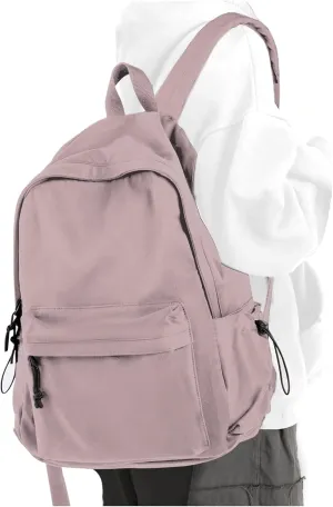 PAUBACK Purple School Backpack for Girls Water Resistant High School Book Bag Simple Backpack for Teens Boys Girls, Lightweight Simple Middle School Back Pack Daypack
