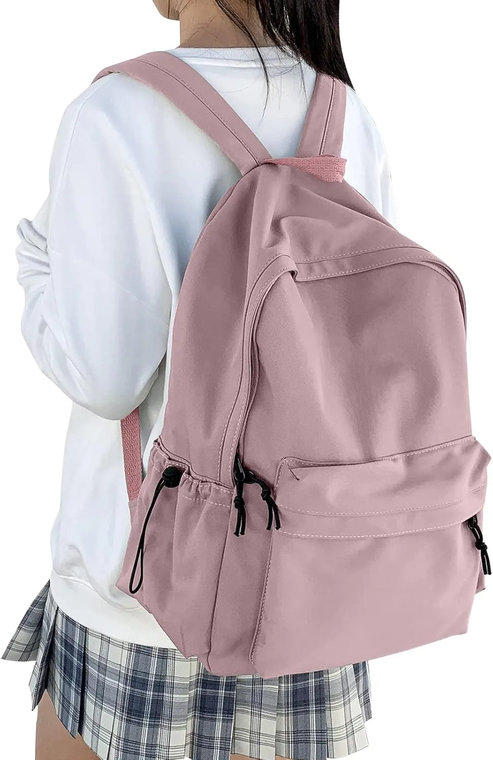PAUBACK Purple School Backpack for Girls Water Resistant High School Book Bag Simple Backpack for Teens Boys Girls, Lightweight Simple Middle School Back Pack Daypack